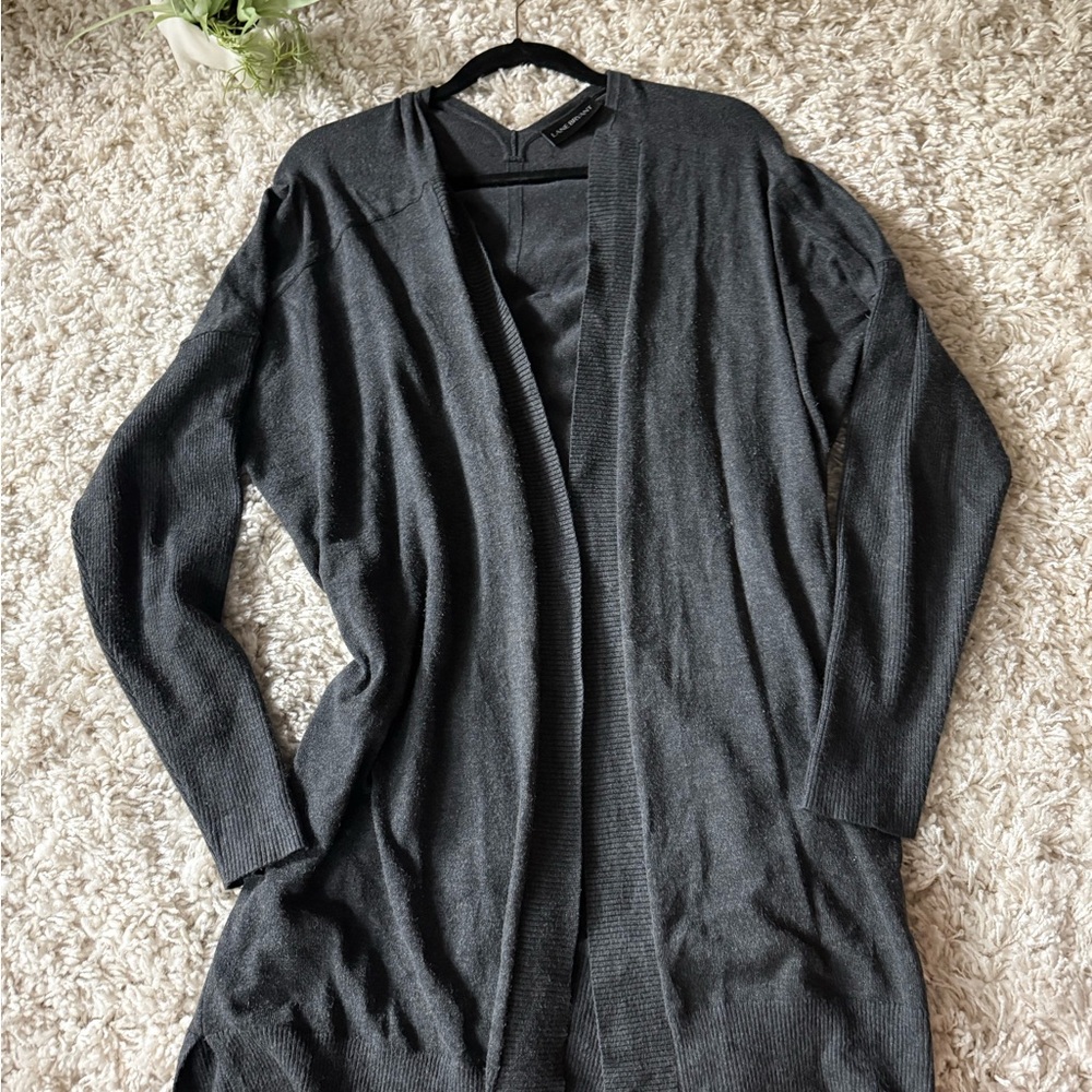 Lane Bryant Dark Gray Open Cardigan - Picture 2 of 4